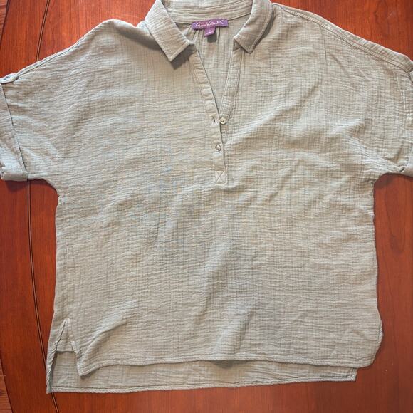 Gloria Vanderbilt Green Medium Top - Picture 1 of 6